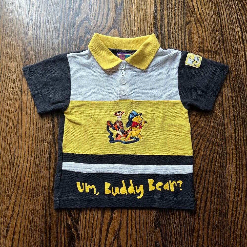 Vintage Winnie the Pooh 100 Acre Friends Polo T-shirt (4Y)